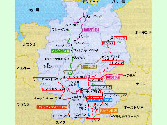 マップ></a>
<hr>
<p>　タイトルの背景は、ハイデルベルクの市街。精霊教会、ネッカー川に架かるアルテブリッケが見える。</p>

<div id=